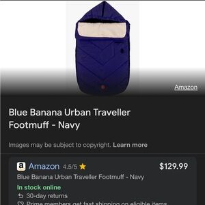 Orange- Blue Banana Urban Traveller Footmuff - One Size